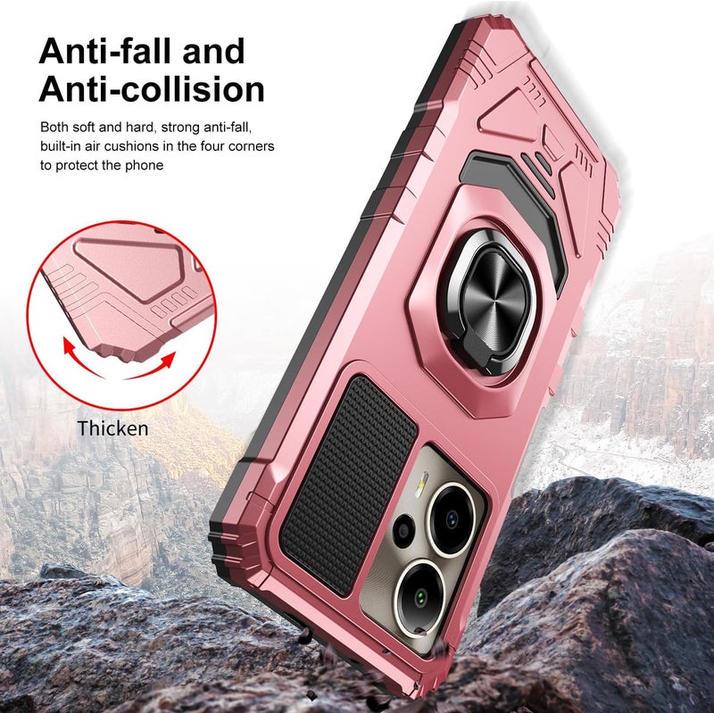Mocotto for Cricket Outlast 5G 2024 Phone Case AT&T Motivate Pro 5G Case with Tempered Glass Screen Protector,Military Grade Heavy Duty Shockproof Protective Cover,with Ring Kickstand (Rose Gold) - Image 4